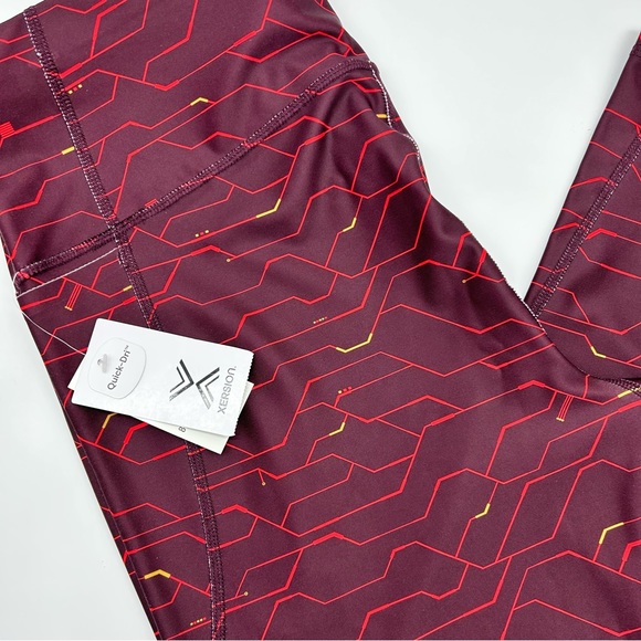 Xersion Women’s High Tech Burgundy Train High Rise 7/8 Ankle Legging L XL XXL - Picture 7 of 13